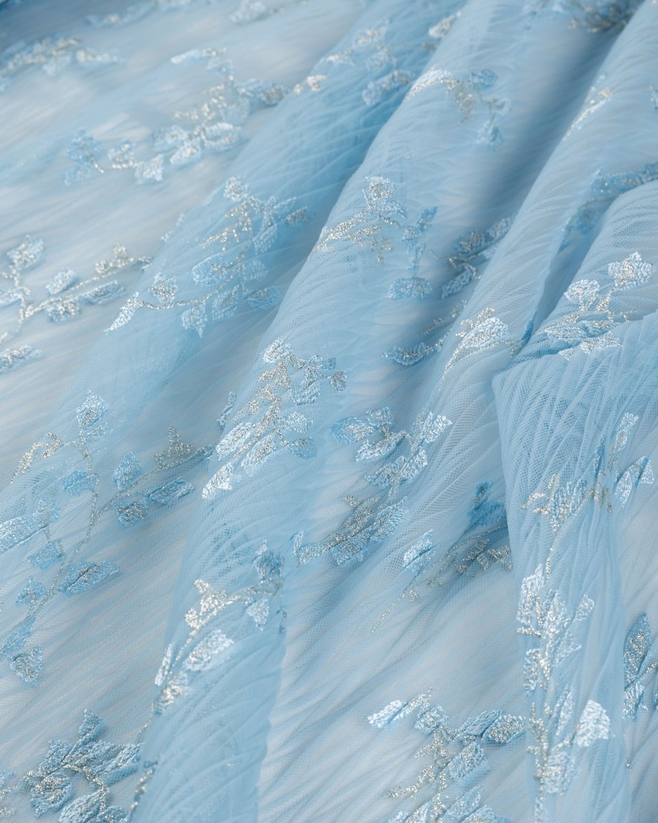 Tulle Plisse Embroidery Fabric - Sharqiya - الشرقية
