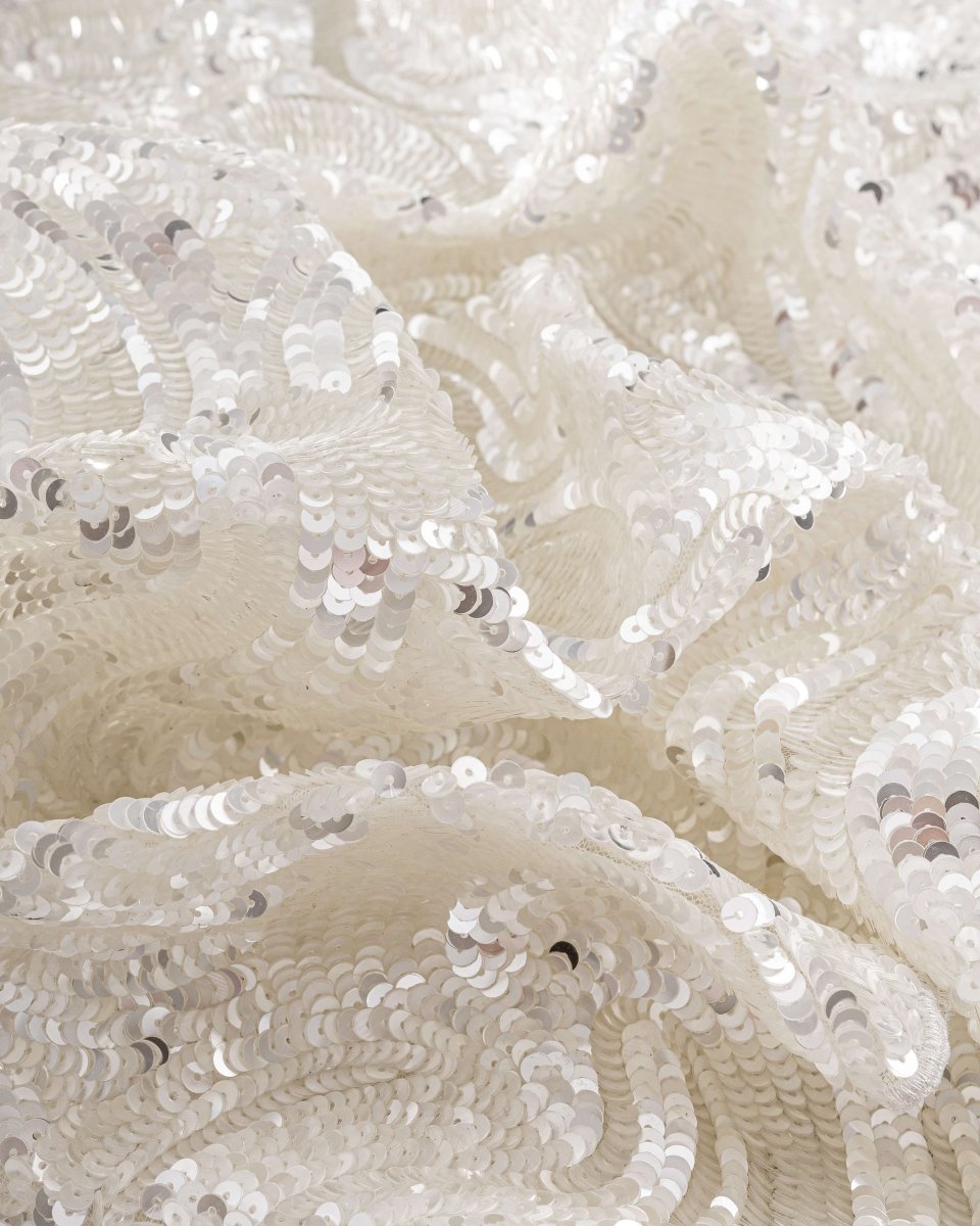 Tulle Sequence Geometric Fabric - Sharqiya - الشرقية