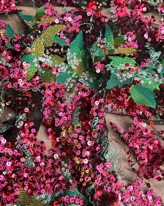 Tulle Tulle Floral Fabric - Sharqiya - الشرقية