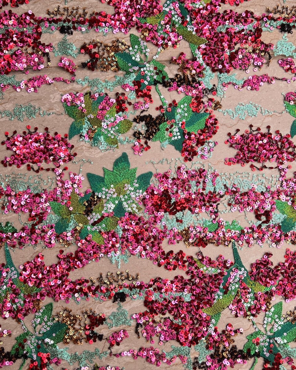 Tulle Tulle Floral Fabric - Sharqiya - الشرقية