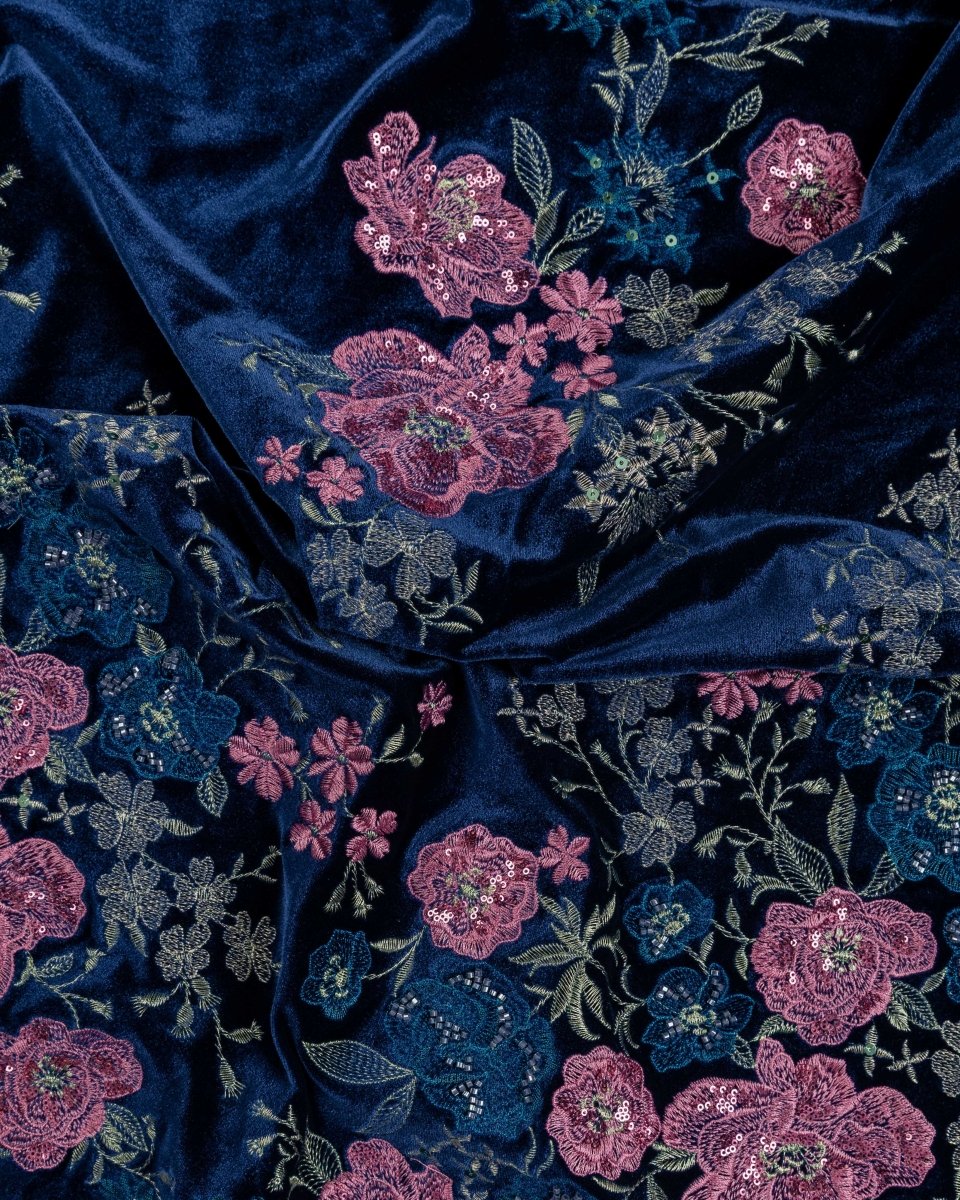 Velvet Embroidery with Sequins Beeds - Sharqiya - الشرقية