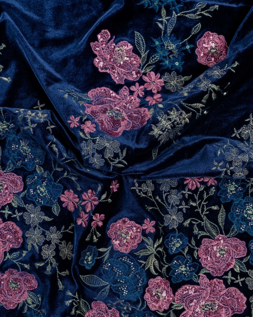 Velvet Embroidery with Sequins Beeds - Sharqiya - الشرقية