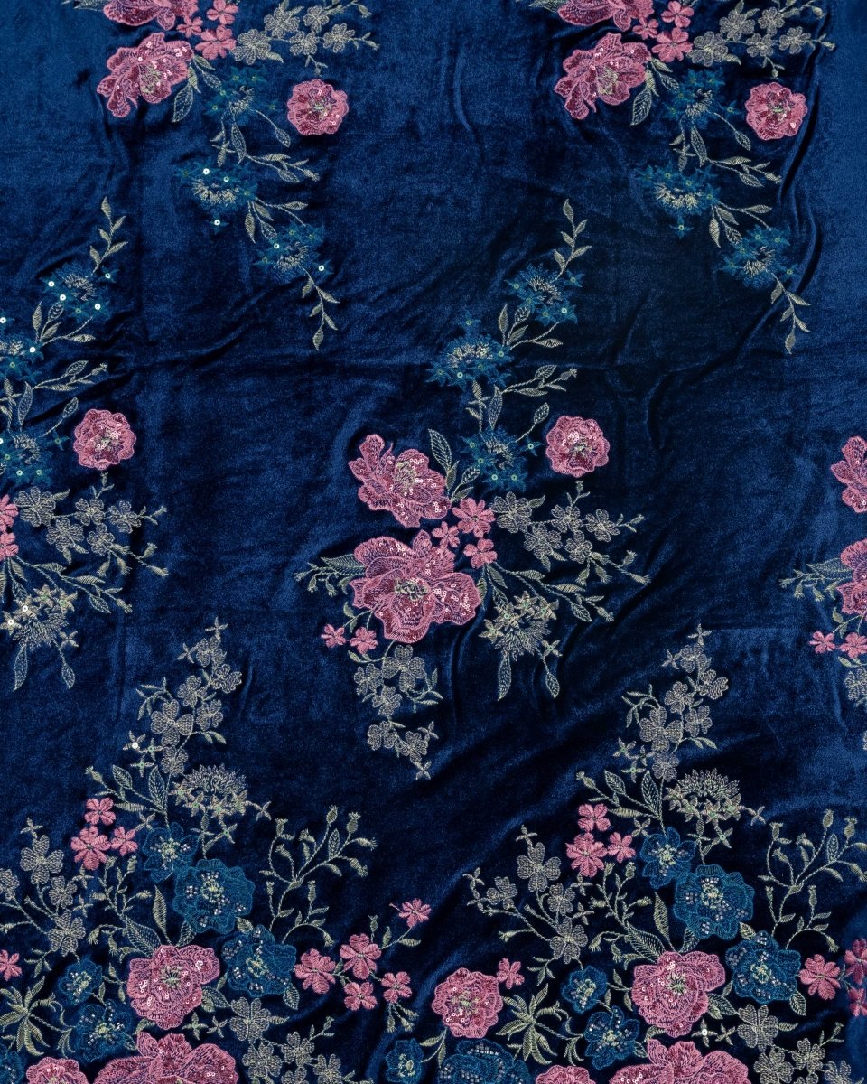 Velvet Embroidery with Sequins Beeds - Sharqiya - الشرقية