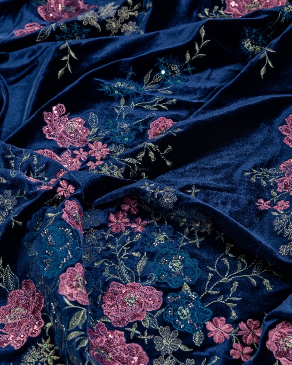 Velvet Embroidery with Sequins Beeds - Sharqiya - الشرقية