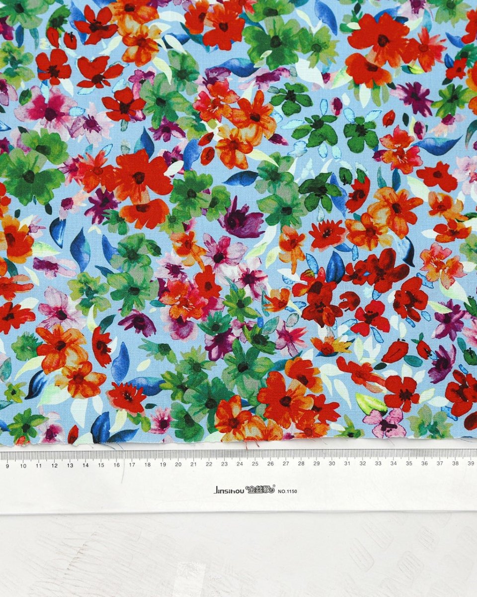 Viscose Linen Viscose Floral Fabric - Sharqiya - الشرقية
